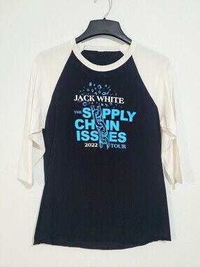 Jack White Supply Chain Issues 2022 Tour Raglan Band T Shirt Adult Medium Black